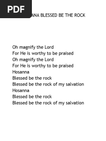Hossana Blessed Be The Rock