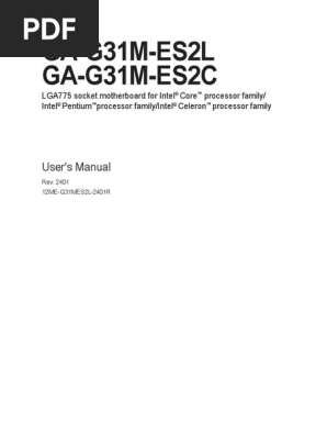 Mb Maunal Ga G31m Es2l Es2c V2 4 E Pdf Bios Electrostatic Discharge