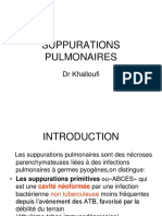 Suppurations Pulmonaires: DR Khalloufi