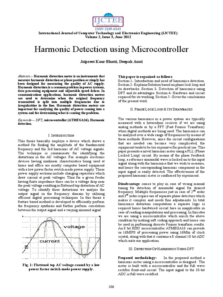 Harmonic Detection Using Microcontroller PDF, PDF