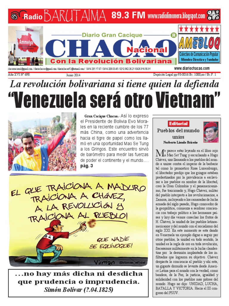 Gran Cacique Chacao Nº698 PDF Hugo Chavez Venezuela