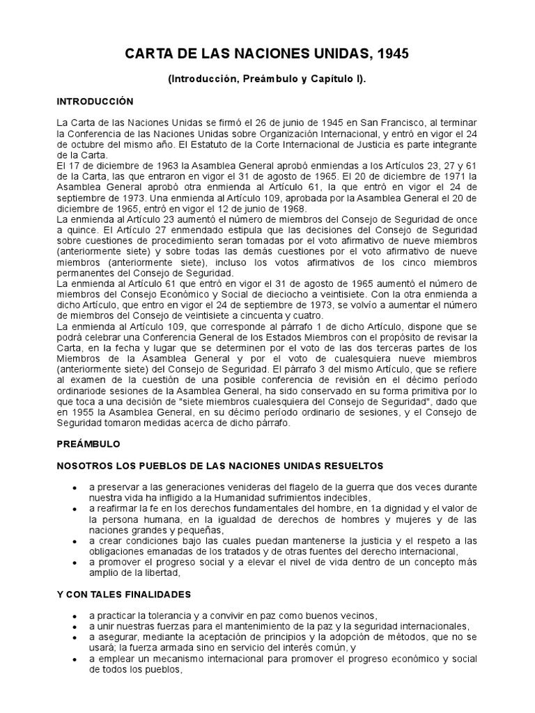 2_carta de Las Naciones Unidas Naciones Unidas Política internacional