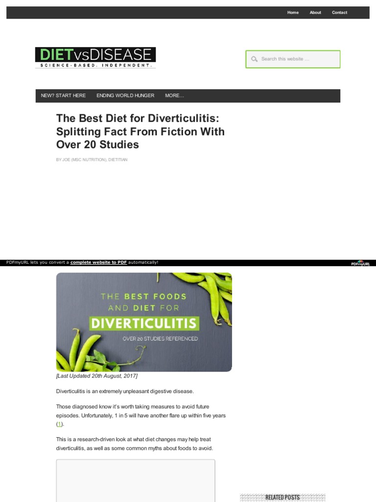 Diverticulitis Diet PDF Probiotic Dietary Fiber