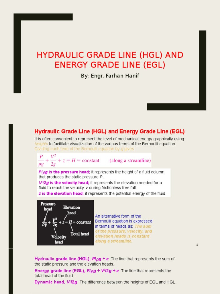 Lec 08, Hydraulic Grade Line (HGL) and Energy | PDF | Pressure