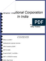 Multi National Corporation in India: Presented By:-Silky Thakkar