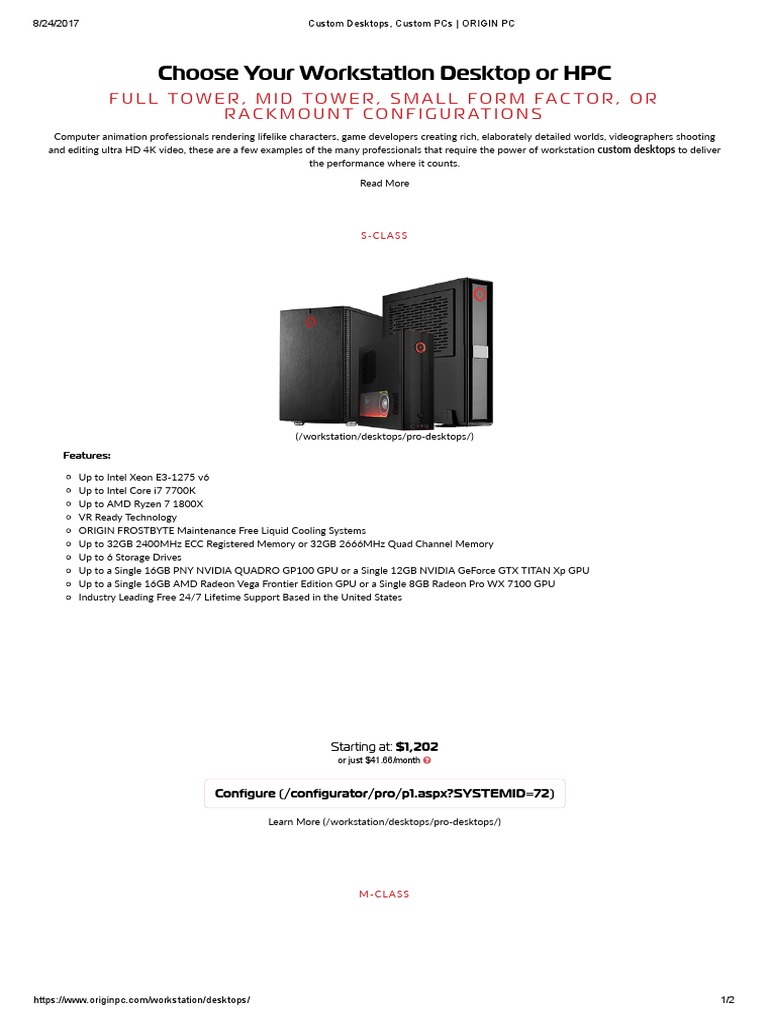 Choose Your Workstation Desktop or HPC Full Tower, Mid Tower, Small