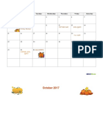 October Calendar 2017