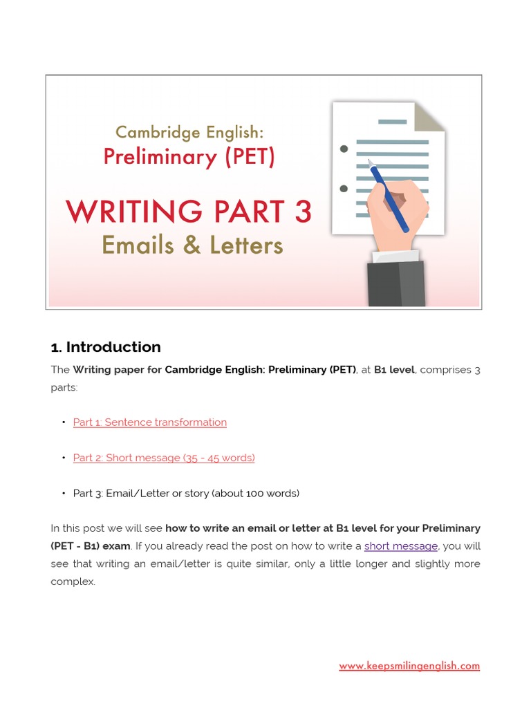 PET Writing Part 3 Emails Semiotics Cognitive Science