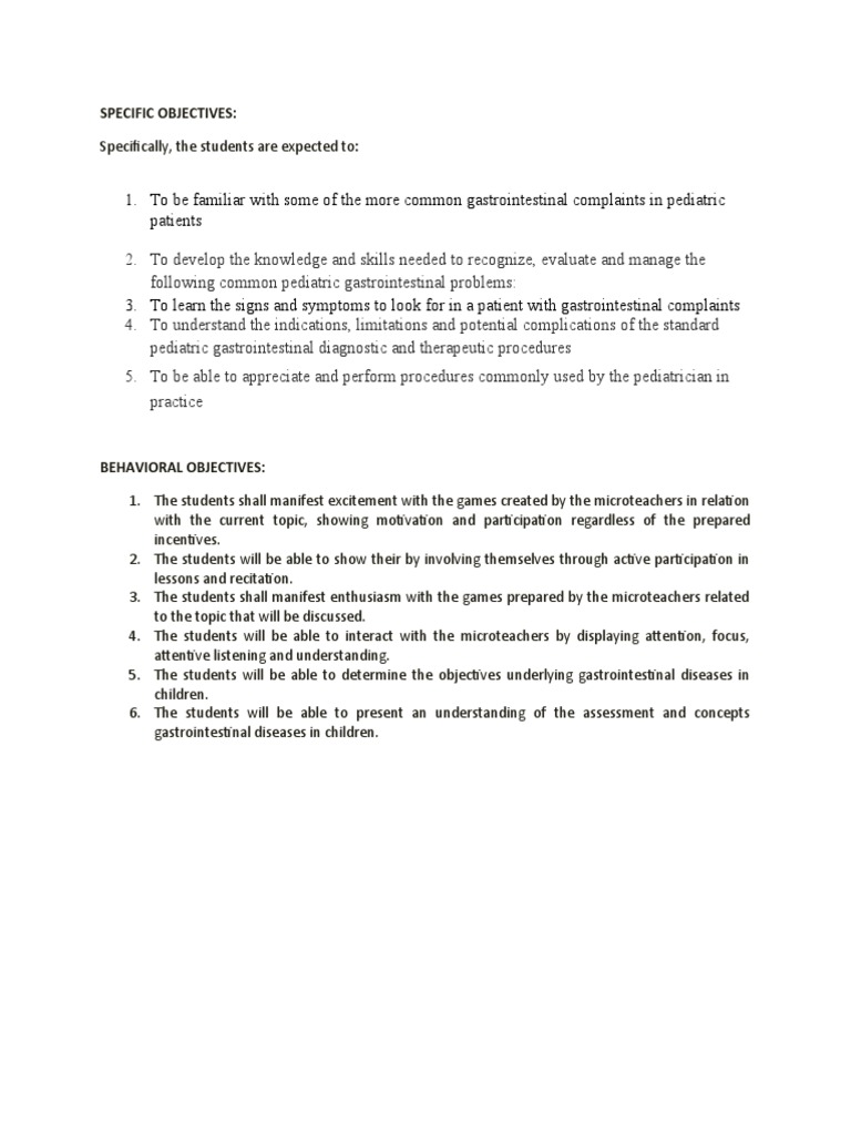 Specific Objectives | PDF | Career & Growth | Self-Improvement
