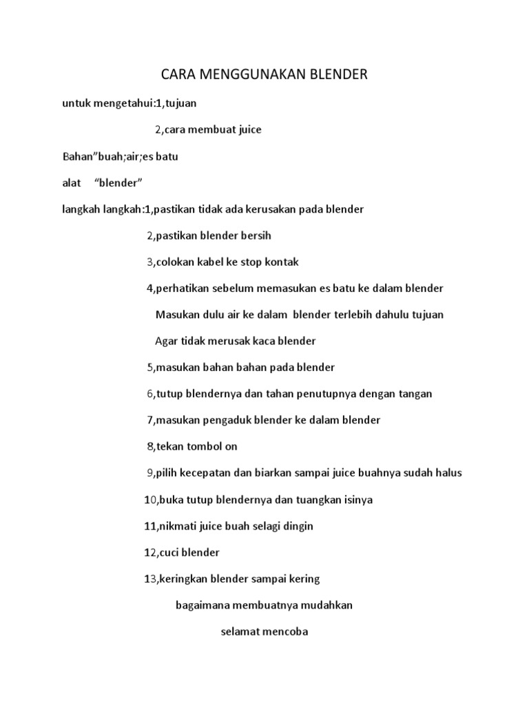 Cara Menggunakan Blender