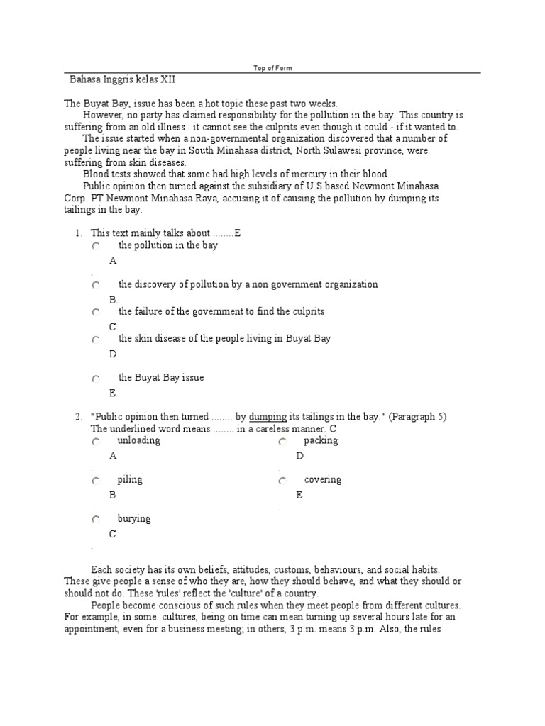 Soal Bahasa Inggris Kelas Xii Planets Farms