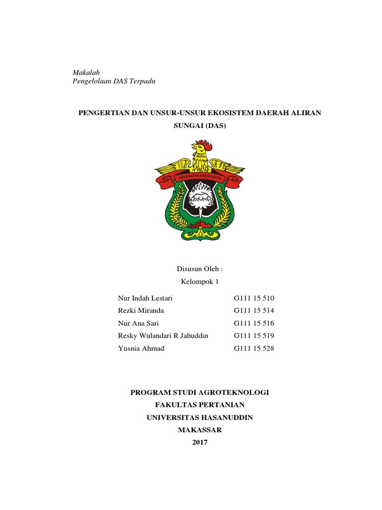 Pengertian Dan Unsur Unsur Ekosistem Daerah Aliran Sungai Das
