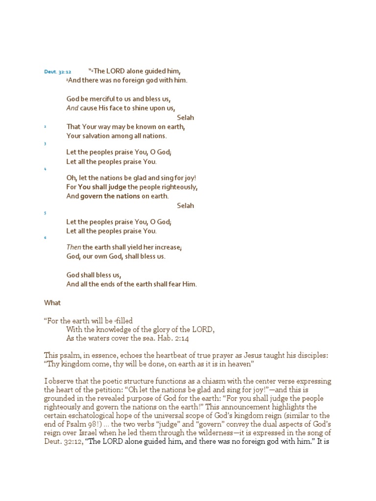 Psalm 67 Pdf Psalms Prophecy