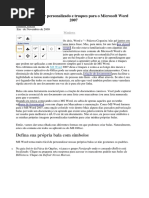 - Marcador Personalizado e Truques Para o Microsoft Word 2007