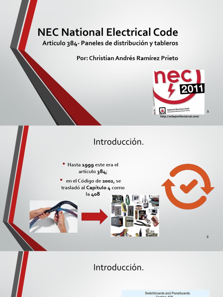 NEC 408 español National Electrical Code Transformador Ingenieria
