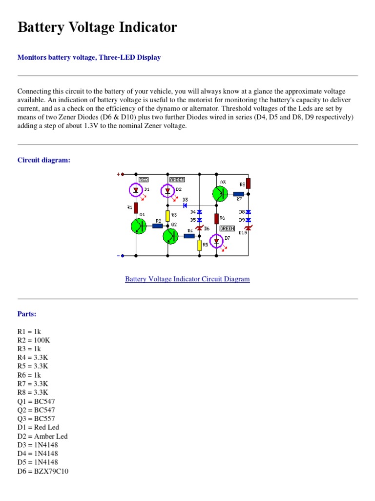 Battery Voltage Indicator | PDF