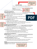 Annotated Resume Sample