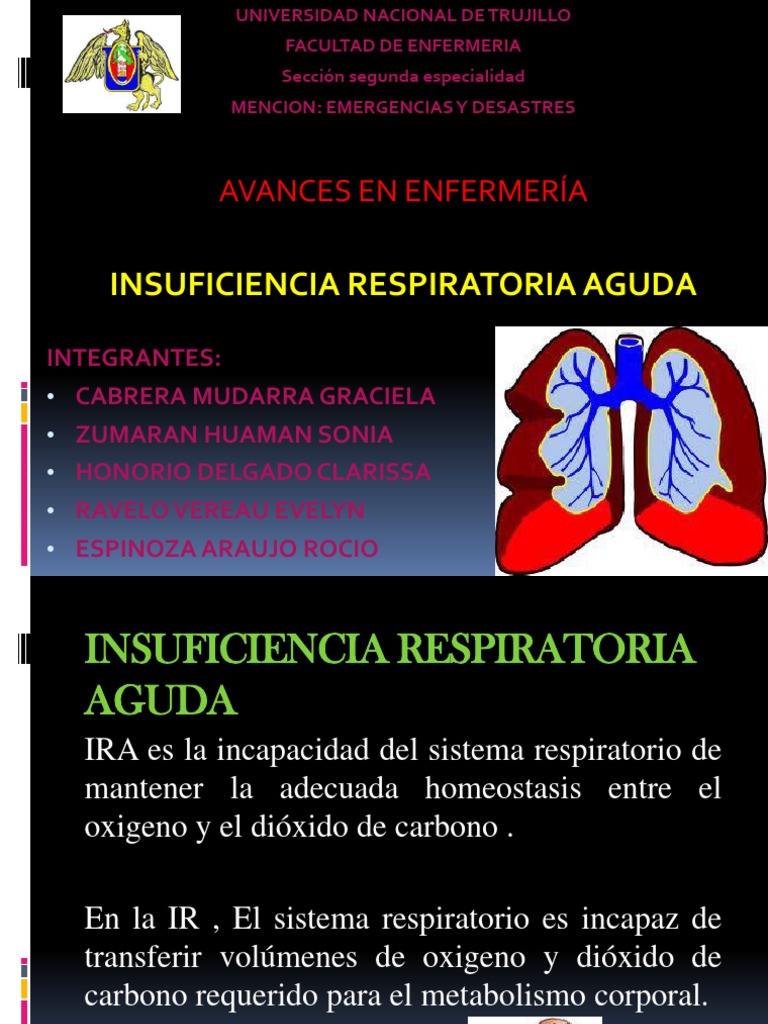 Insuficiencia Respiratoria Aguda PDF Sistema respiratorio Ansiedad