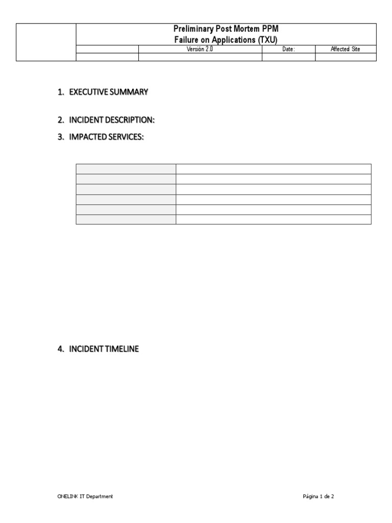 Executive: Preliminary Post Mortem PPM Failure On Applications (TXU) | PDF