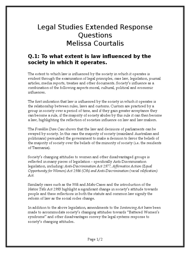 Law's Reflection of Society | PDF
