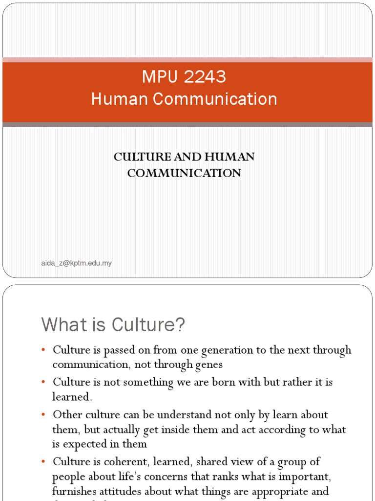 2 MPU2243 Culture and Human Communication | PDF | Cross Cultural ...
