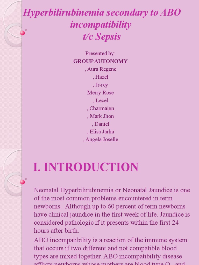 Hyperbilirubinemia Secondary to ABO Hyperthermia Clinical Medicine