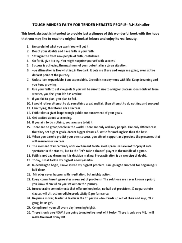Tough Minded Faith For Tender Hearted People - Quick Read | PDF | Faith ...