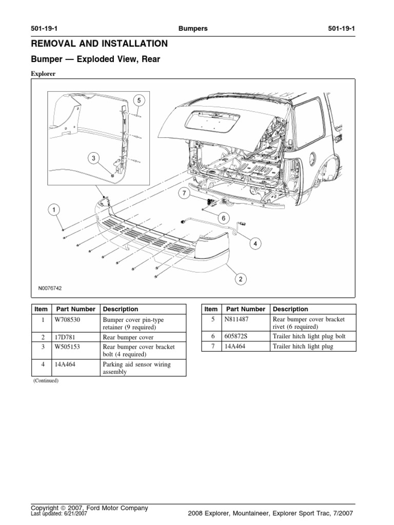 Bumper 8212 Exploded View Rear Removal and Installation PDF | PDF ...