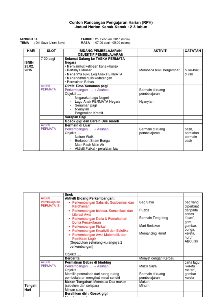 4 Rancangan Pengajaran Harian Permata Pdf