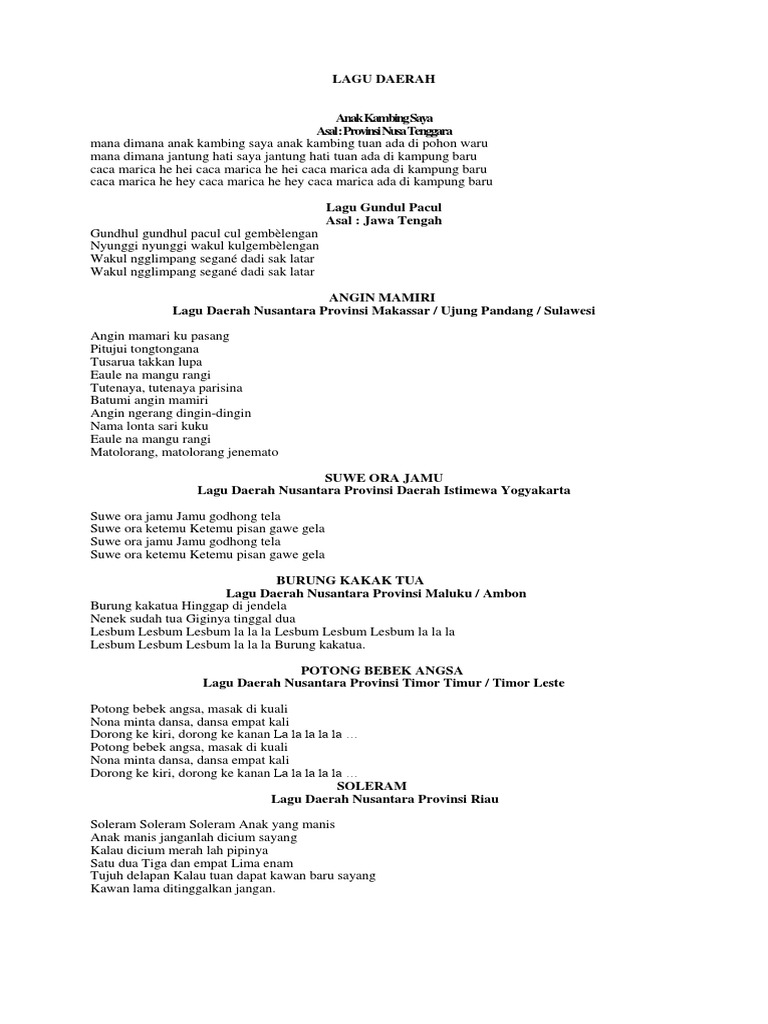 Lagu Daerah 20