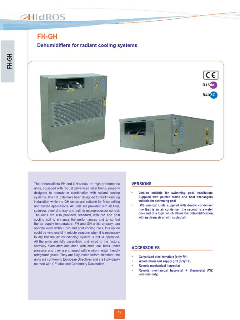 Dehumidifier FH GH | PDF | Air Conditioning | Heat Exchanger