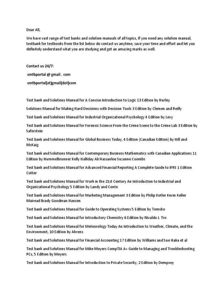 Comprehensive Manuals and Test Banks | PDF | Psychology | Economies