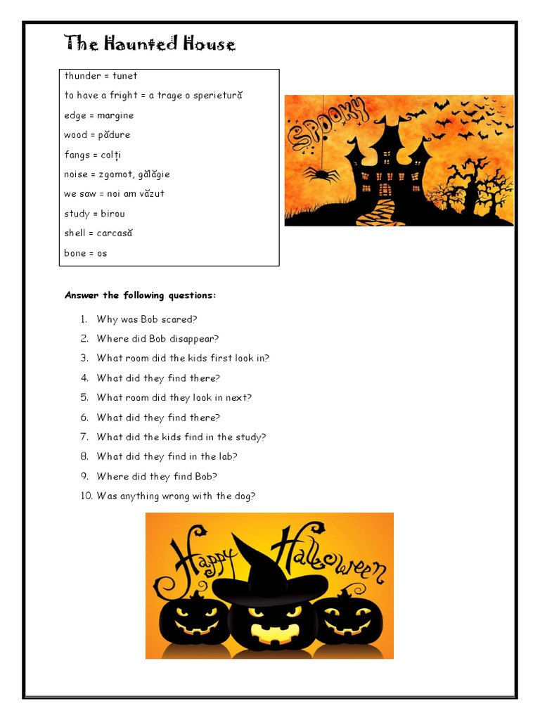 The Haunted House Answer The Following Questions PDF