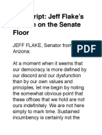 Transcript- Jeff Flake’s Speech on the Senate Floor