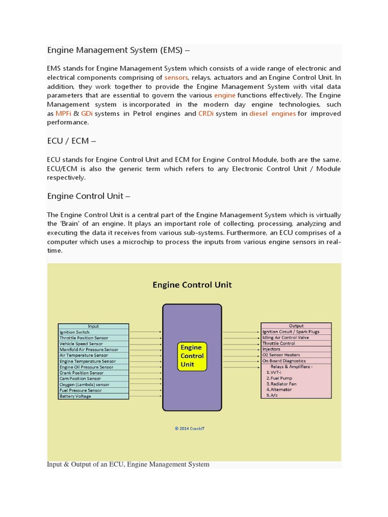 Engine Management System | PDF | Engines | Electrical Engineering