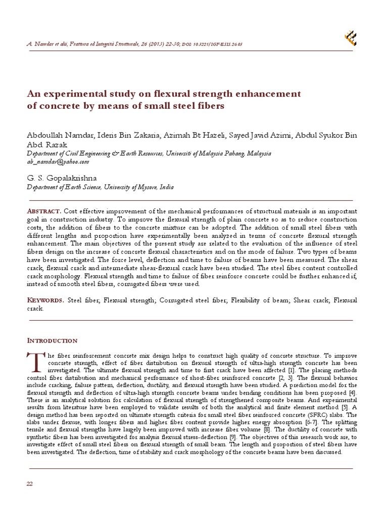 An Experimental Study On Flexural Strength Enhancement | PDF | Strength ...