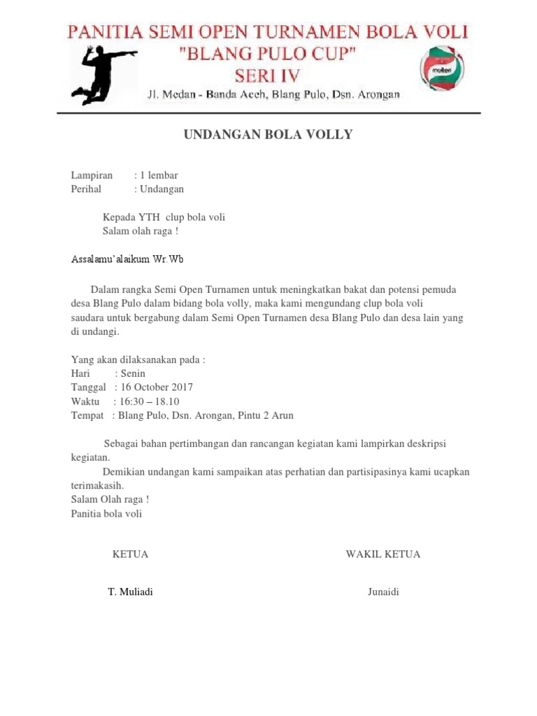 Undangan Bola Volly