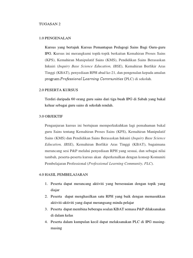 Tugasan 2 Kurikulum Pdf