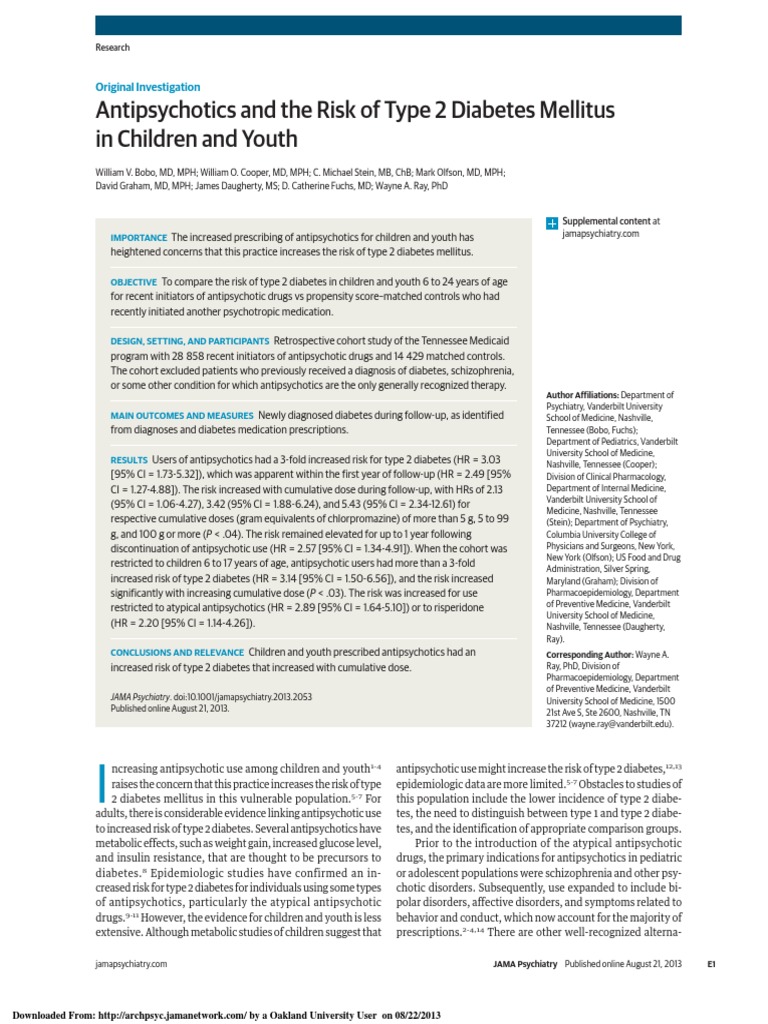 Increased Risk of Type 2 Diabetes in Children and Youth Associated with ...