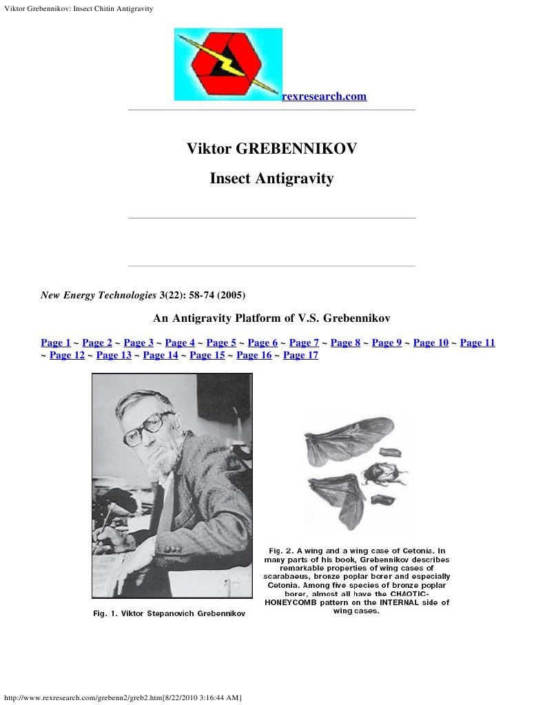 Viktor Grebennikov Insect Chitin Anti Gravity | PDF