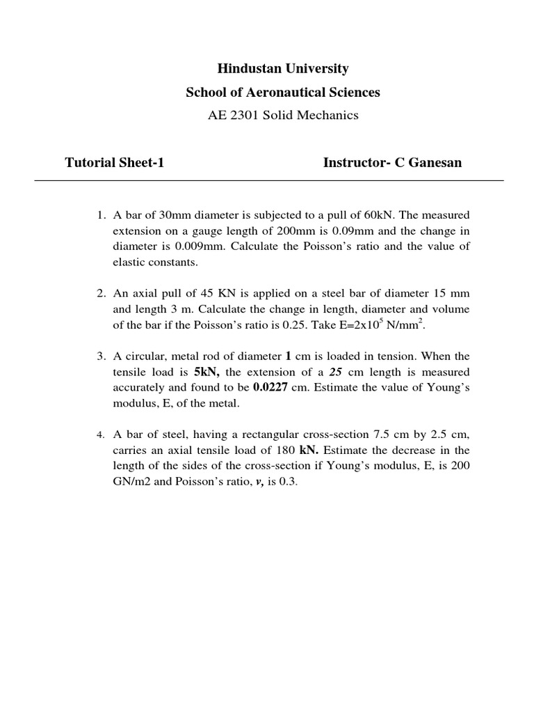 Tutorial Sheet 1 Pdf