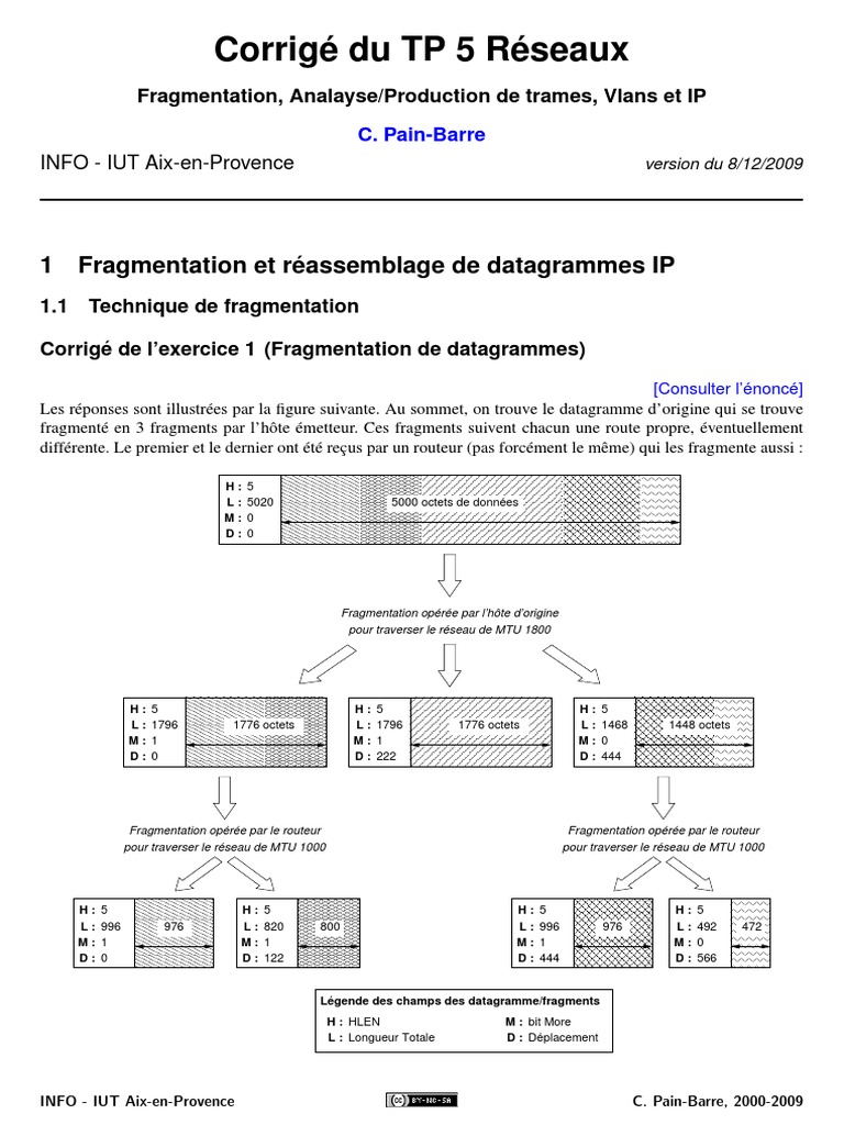 Corrigé TP 5 : Fragmentation IP | PDF | Protocoles de communication ...