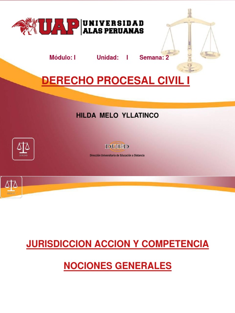 Derecho Procesal Civil 1 Semana 2 | PDF | Jurisdicción | Competencia (ley)