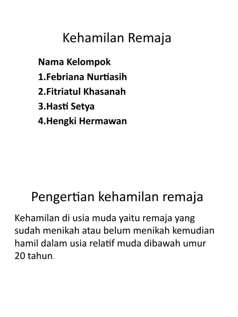 Kehamilan Remaja Pdf