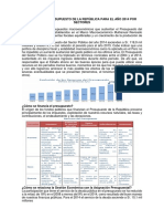 División Del Presupuesto de La República Para El Año 2014 Por Sectores