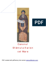 Canonul Sf. Ilarion Cel Mare - Intemeietorul Monahismului În Palestina