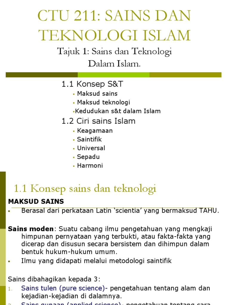 Nota Ctu 211 Sejarah Sains Dan Teknologi Islam Pdf Pdf