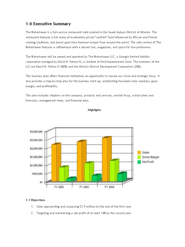 Bar and restaurant business plan pdf image