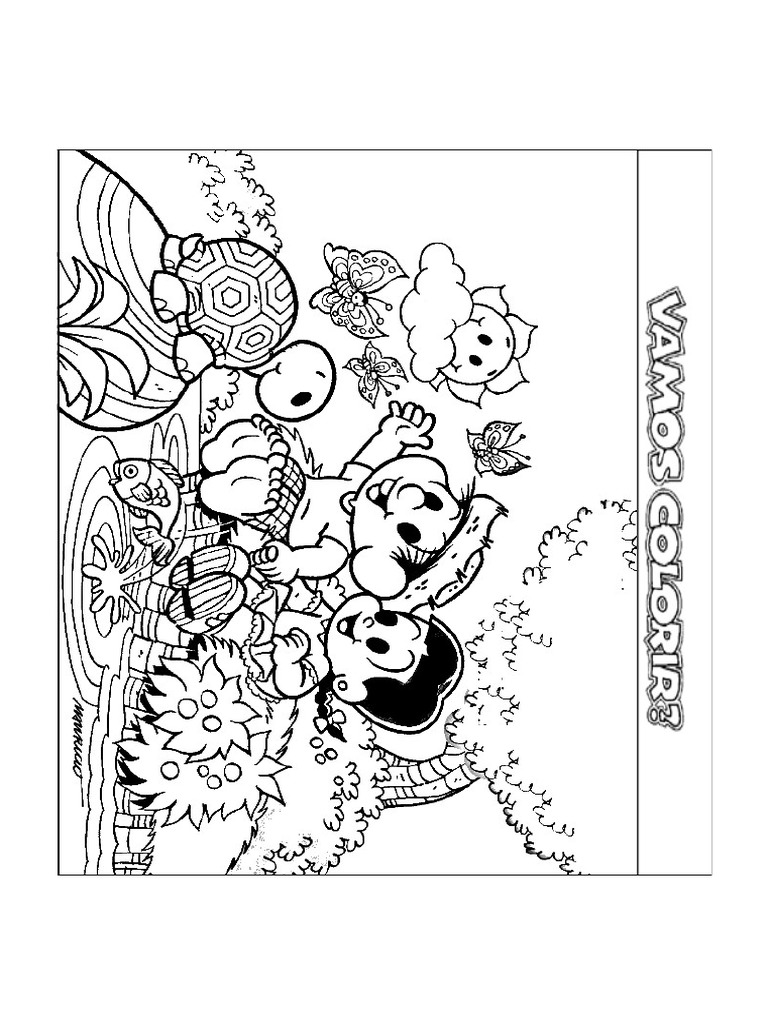 Primavera Turma Da Mônica para Colorir .PNG | PDF