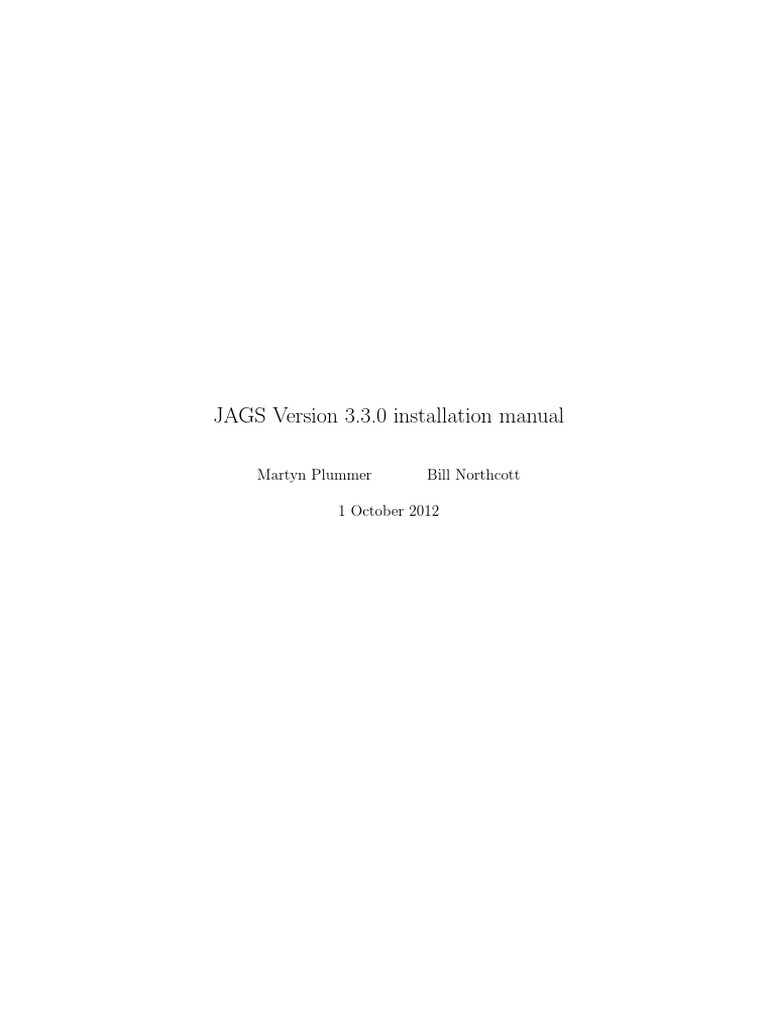 JAGS 3.3.0 Installation Guide | PDF | Software Development | Operating ...